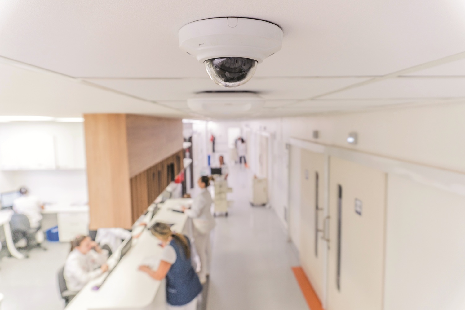 camera overlooking hospital ward.