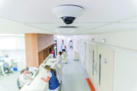 camera overlooking hospital ward.