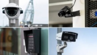 Depiction of various surveillance systems offered by Axis Communications.